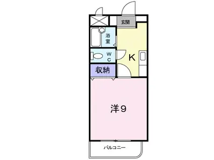 ラフィネ天久保B(1K/1階)の間取り写真