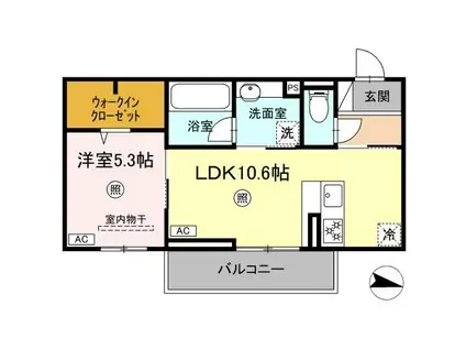 クオリティパレス真砂(1LDK/2階)の間取り写真