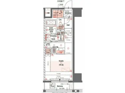 ネベル北四番丁PRIERE(ワンルーム/6階)の間取り写真