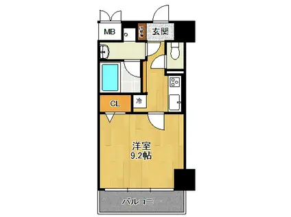 クレア・ド・ルーン伊丹(1K/7階)の間取り写真