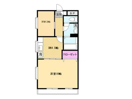 シティコーポパルナス新所沢(2DK/3階)の間取り写真