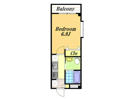 ジェラトーニ浦安(1K/3階)の間取り写真
