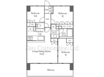 クラッシィハウス横濱反町(3LDK/5階)の間取り写真
