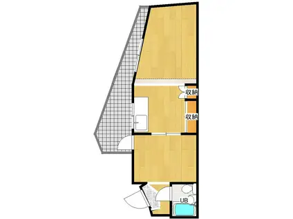 グリーンシャトー(2DK/1階)の間取り写真