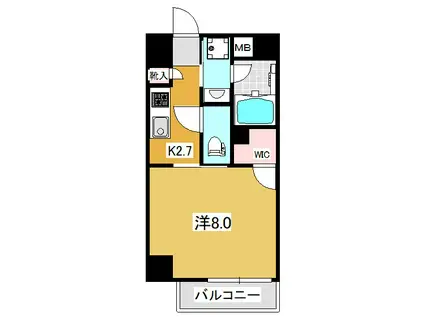 ダーシャモリ(1K/6階)の間取り写真