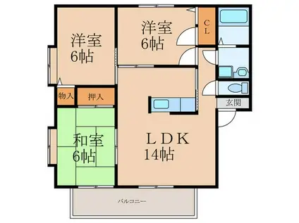 フィールドKK(3LDK/2階)の間取り写真
