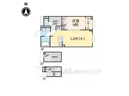 アネモスヒルズ天理1(1LDK/3階)の間取り写真