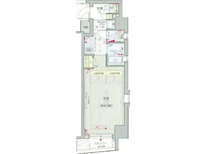 エステムプラザ世田谷千歳烏山(1K/8階)の間取り写真