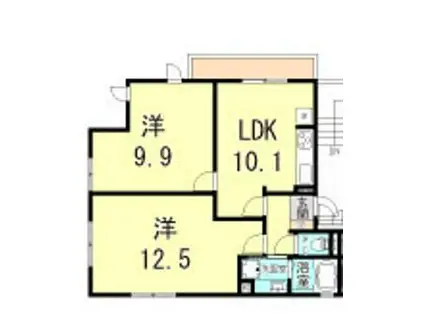 ソレイユコートI(2LDK/3階)の間取り写真