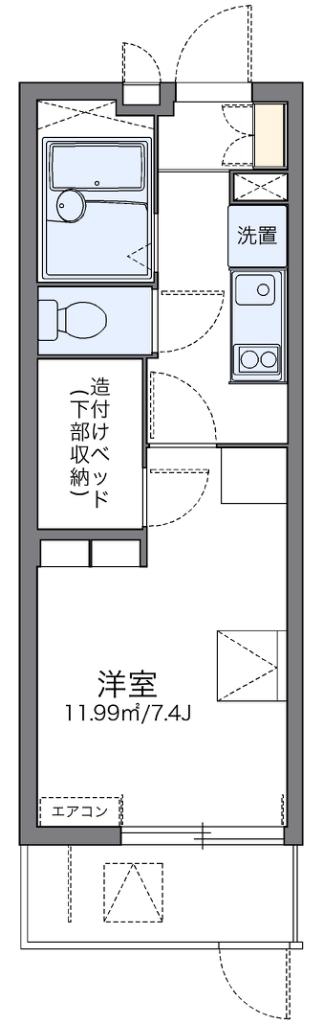 レオパレスLEAF(1K/1階)の間取り写真
