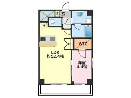 ミルーナヒルズ柏(1LDK/4階)の間取り写真
