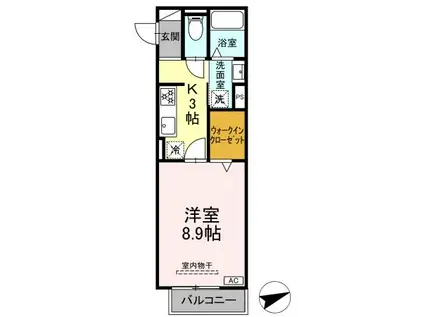 セレスティア黒野(1K/2階)の間取り写真