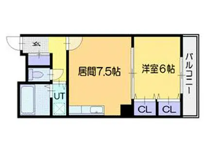 メニーズコート麻生中央(1DK/3階)の間取り写真