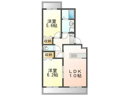 ラ・メゾンAOYAMA(2LDK/2階)の間取り写真