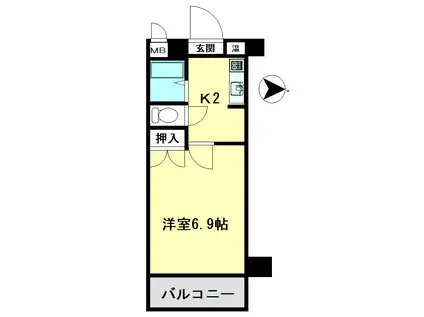 サンシティ柏木(1K/4階)の間取り写真
