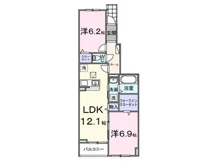 サンフィールド ガーデン(2LDK/1階)の間取り写真