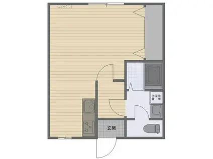 REXUSハイム(1LDK/1階)の間取り写真