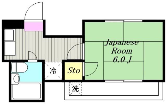 いすゞマンション(ワンルーム/3階)の間取り写真
