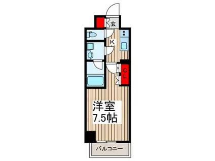 オープンブルーム川口(1K/11階)の間取り写真