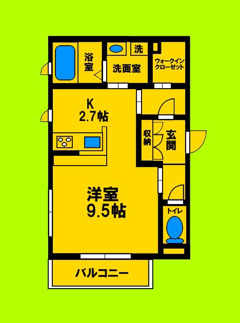 シャーメゾンハレクラニ(1K/2階)の間取り写真
