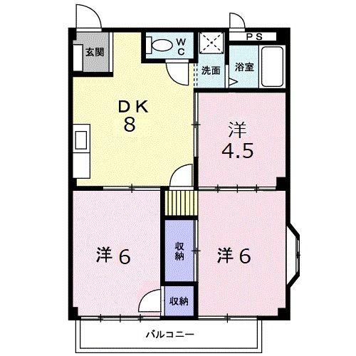 和希チヨダ(3DK/2階)の間取り写真
