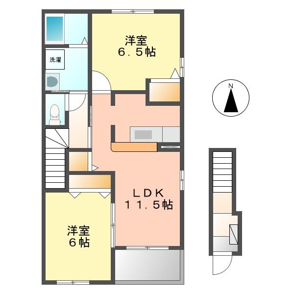 レスポアール(2LDK/2階)の間取り写真