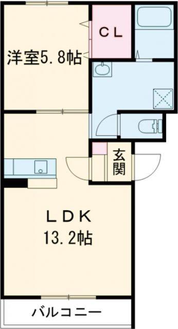 メゾンカメリア(1LDK/3階)の間取り写真