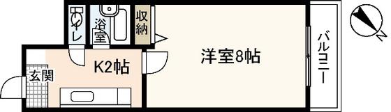 サンローレル串戸(1K/8階)の間取り写真
