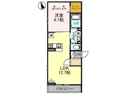 ラ・フェリーチェ(1LDK/2階)の間取り写真