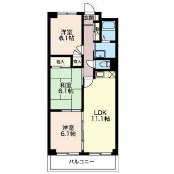 クレア―ジュ小杉(3LDK/1階)の間取り写真
