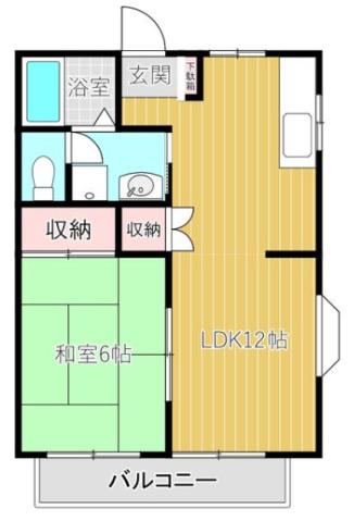 グレース新宿(1LDK/2階)の間取り写真