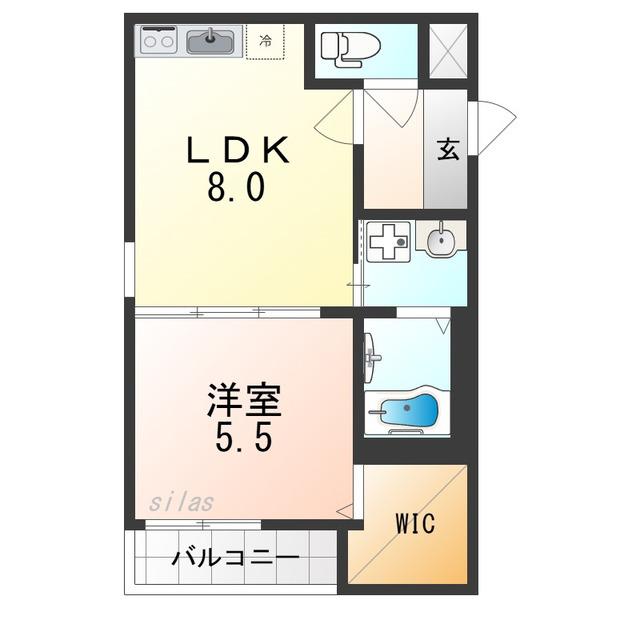フジパレス西湊III番館(1LDK/3階)の間取り写真