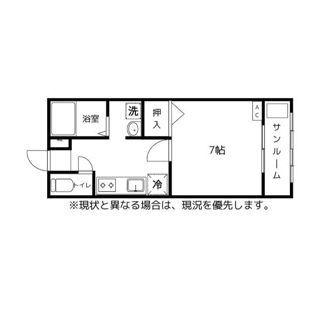サンフォレスト(1K/2階)の間取り写真