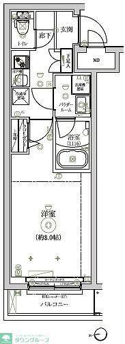 RELUXIA三宿池尻(1K/4階)の間取り写真