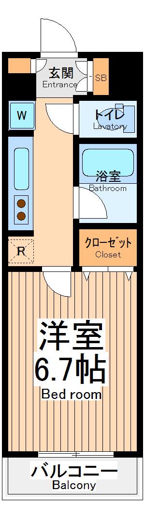 アゼスト立川(1K/8階)の間取り写真