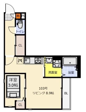 GRANDTIC VOYAGE(1LDK/1階)の間取り写真