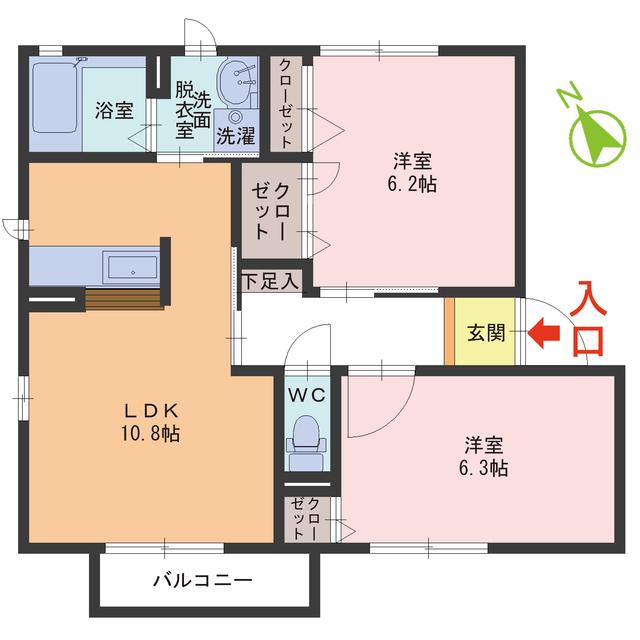 プチメゾン8(2LDK/2階)の間取り写真
