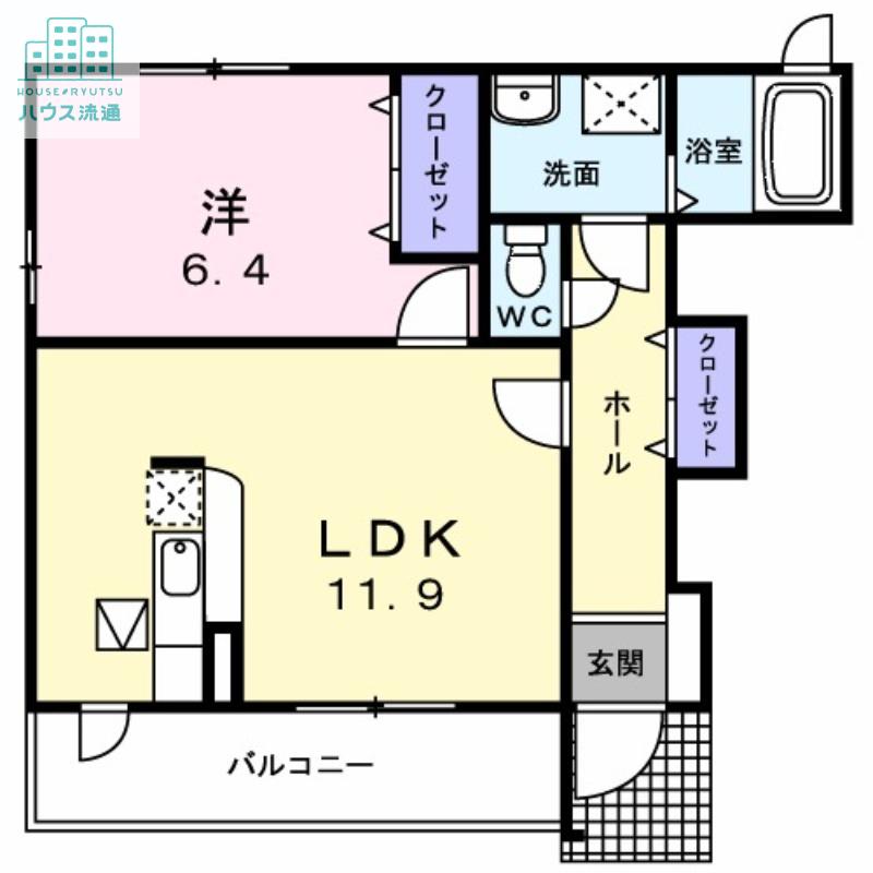ウインド バレーA(1LDK/1階)の間取り写真