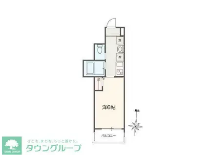 MELLAS元加治(1K/3階)の間取り写真