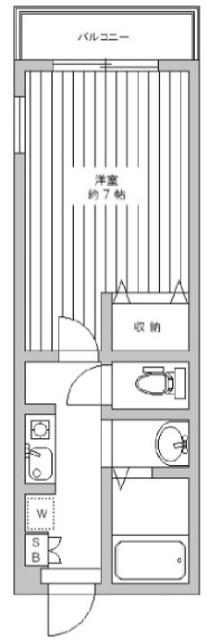パークハイム高円寺(1K/2階)の間取り写真