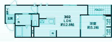 エリタージュ品川(1LDK/3階)の間取り写真