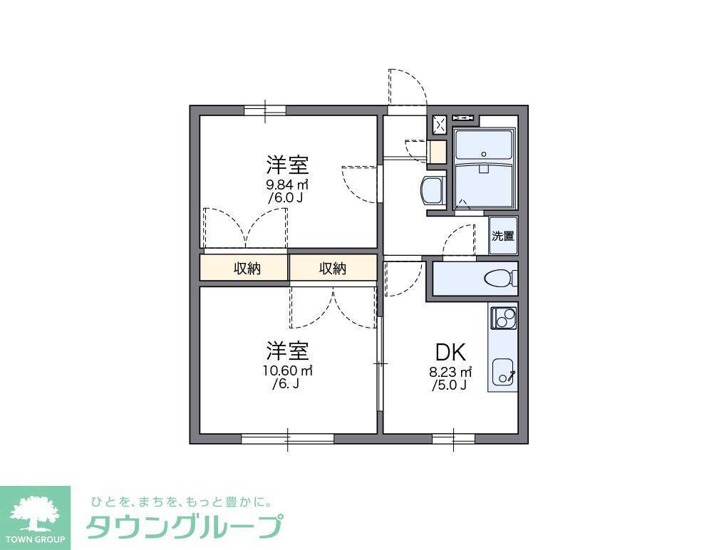 レオパレスOISO(2DK/1階)の間取り写真