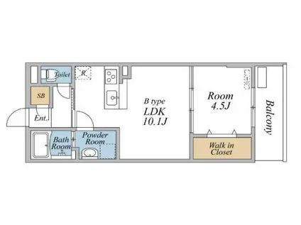 リブリ・ココシャンブル(1LDK/1階)の間取り写真