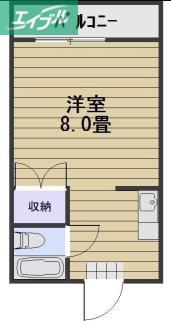メゾン奥田南(1K/2階)の間取り写真