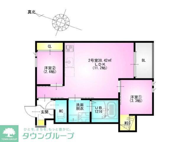 REGALEST KB 土呂駅前(2LDK/1階)の間取り写真