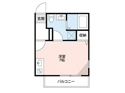プレシャスアース逆井(1K/1階)の間取り写真