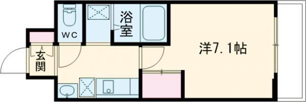 セファミ御影(1K/10階)の間取り写真