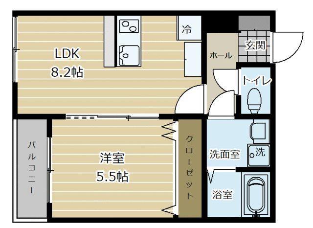 台原三丁目アパート(1LDK/1階)の間取り写真