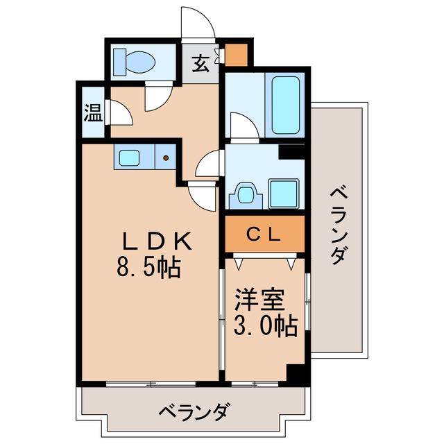エポラール白壁(1LDK/5階)の間取り写真