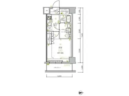 セジョリ墨田イーストII(1K/2階)の間取り写真